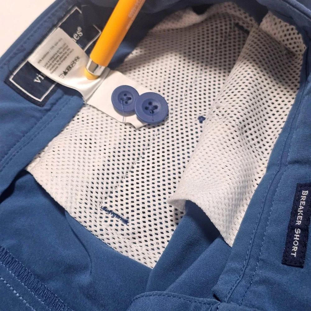 Vineyard Vines Performance Breaker Shorts Mens 34 Blue Golf Tech Chino 9 Inch
